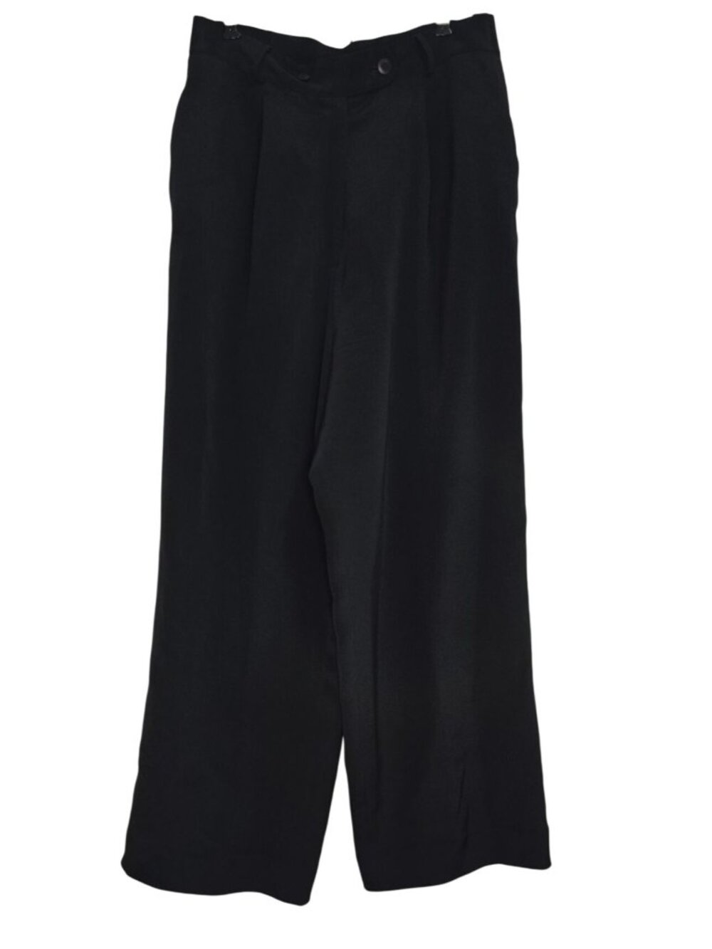 Due Per Due Womens Black Silk Wide-Leg Pants Size 10